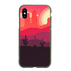 Чехол iPhone XS Max матовый Пустыня, цвет: 3D-темно-зеленый