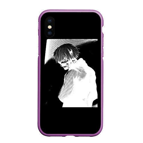 Чехол iPhone XS Max матовый Dead Inside TOKYO GHOUL / 3D-Фиолетовый – фото 1