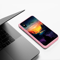 Чехол iPhone XS Max матовый ПЕЙЗАЖ НАД ЗВЕЗДАМИ, цвет: 3D-баблгам — фото 2