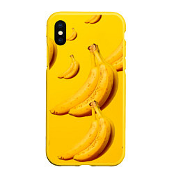Чехол iPhone XS Max матовый Банановый рай, цвет: 3D-желтый