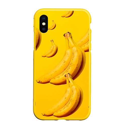 Чехол iPhone XS Max матовый Банановый рай / 3D-Желтый – фото 1