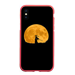 Чехол iPhone XS Max матовый Путь самурая, цвет: 3D-красный