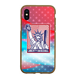 Чехол iPhone XS Max матовый Бейсбол Liberty city