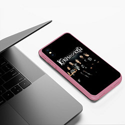 Чехол iPhone XS Max матовый Рок группа Кукрыниксы, цвет: 3D-малиновый — фото 2