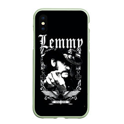 Чехол iPhone XS Max матовый RIP Lemmy, цвет: 3D-салатовый