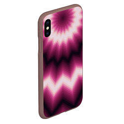 Чехол iPhone XS Max матовый Черно-пурпурный калейдоскоп, цвет: 3D-коричневый — фото 2