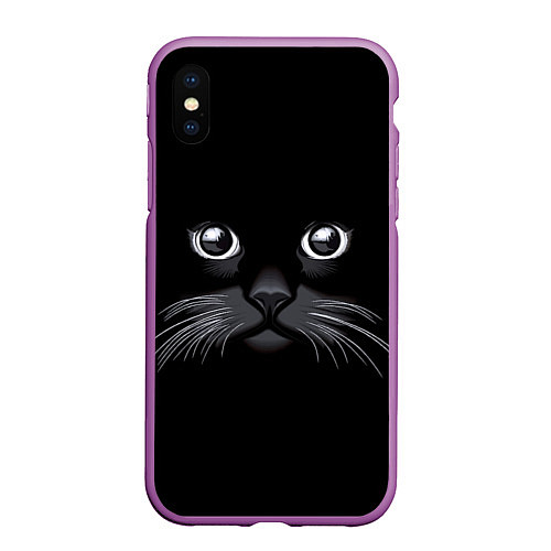 Чехол iPhone XS Max матовый Кот Журбей / 3D-Фиолетовый – фото 1