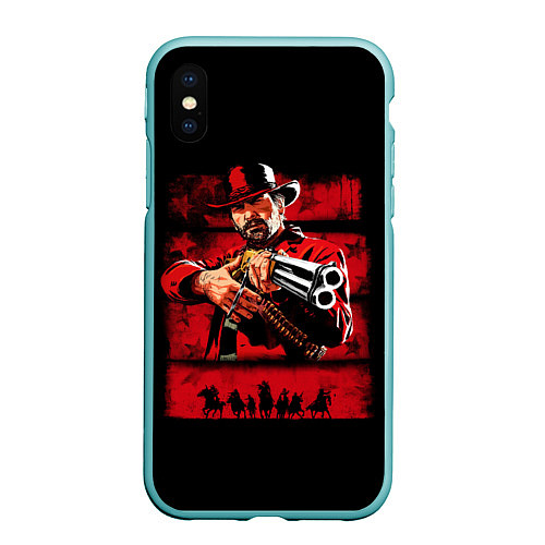 Чехол iPhone XS Max матовый Red Dead Redemption 2 / 3D-Мятный – фото 1