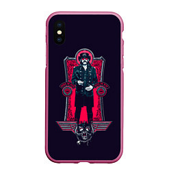 Чехол iPhone XS Max матовый King Lemmy, цвет: 3D-малиновый