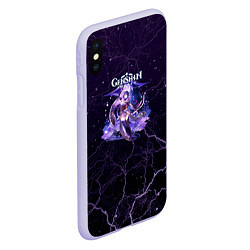 Чехол iPhone XS Max матовый Genshin Impact - Raiden Shogun, цвет: 3D-светло-сиреневый — фото 2