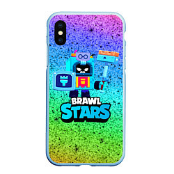 Чехол iPhone XS Max матовый ЭШ Ash Brawl Stars, цвет: 3D-голубой