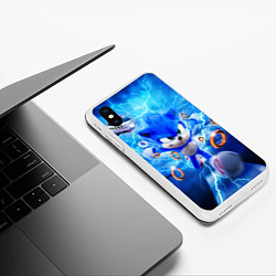 Чехол iPhone XS Max матовый SONIC СИНИЙ ЁЖ Z, цвет: 3D-белый — фото 2