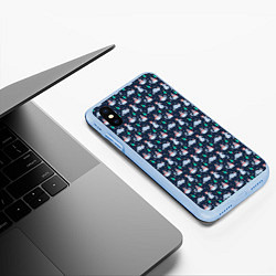 Чехол iPhone XS Max матовый НОВОГОДНИЙ ЕНОТ COON Z, цвет: 3D-голубой — фото 2