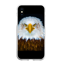 Чехол iPhone XS Max матовый Белоголовый орлан, цвет: 3D-белый