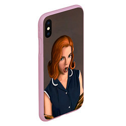 Чехол iPhone XS Max матовый Элизабет, цвет: 3D-розовый — фото 2