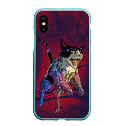 Чехол iPhone XS Max матовый CYBERCAT КИБЕРКОТ Z, цвет: 3D-мятный