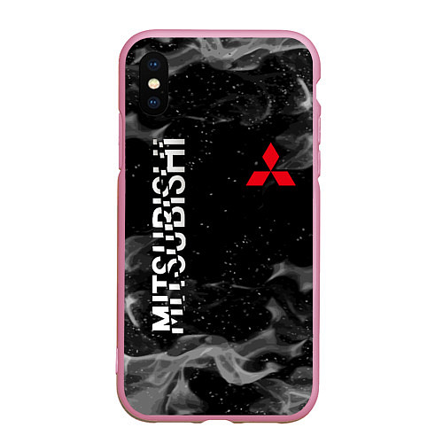 Чехол iPhone XS Max матовый MITSUBISHI ОГОНЬ / 3D-Розовый – фото 1