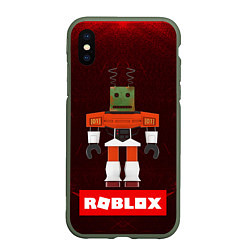 Чехол iPhone XS Max матовый ROBLOX РОБЛОКС Z, цвет: 3D-темно-зеленый