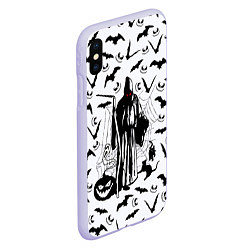 Чехол iPhone XS Max матовый Хэллоуин, Grim Reaper, цвет: 3D-светло-сиреневый — фото 2