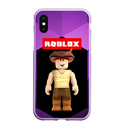 Чехол iPhone XS Max матовый ROBLOX РОБЛОКС Z, цвет: 3D-сиреневый