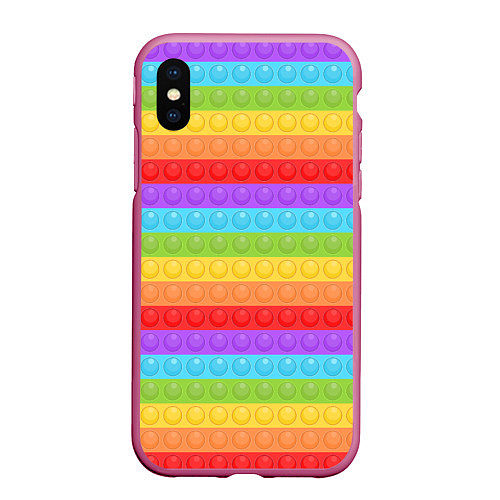 Чехол iPhone XS Max матовый ПОП ИТ POP IT / 3D-Малиновый – фото 1