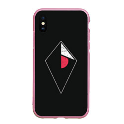 Чехол iPhone XS Max матовый Атлас, цвет: 3D-розовый