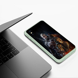 Чехол iPhone XS Max матовый Witcher III, цвет: 3D-салатовый — фото 2