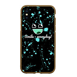 Чехол iPhone XS Max матовый Smile Evereday - Улыбайся !, цвет: 3D-коричневый