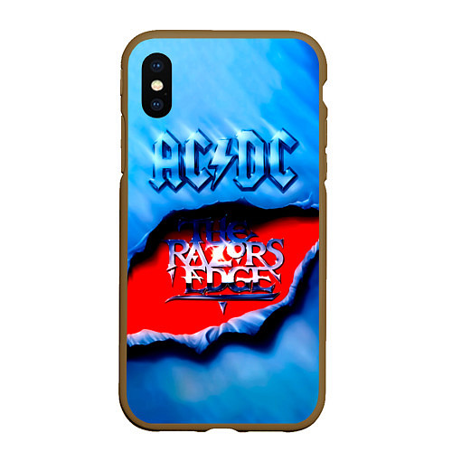 Чехол iPhone XS Max матовый ACDC - The Razor’s Edge / 3D-Коричневый – фото 1