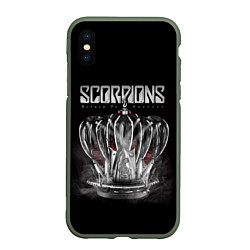 Чехол iPhone XS Max матовый SCORPIONS, цвет: 3D-темно-зеленый