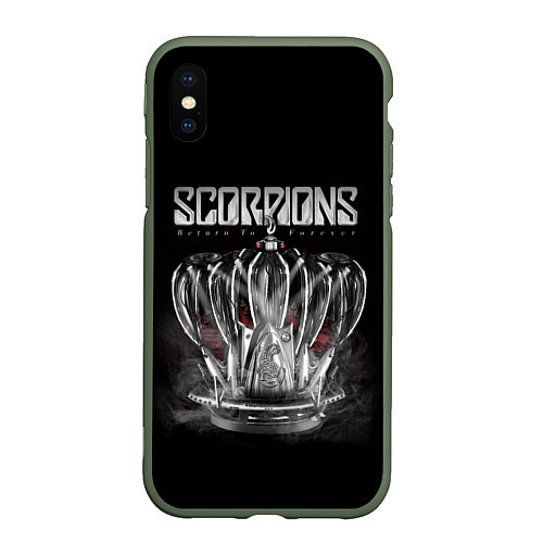 Чехол iPhone XS Max матовый SCORPIONS / 3D-Темно-зеленый – фото 1