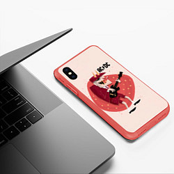 Чехол iPhone XS Max матовый Ангус Янг ACDC, цвет: 3D-красный — фото 2