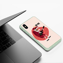 Чехол iPhone XS Max матовый Ангус Янг ACDC, цвет: 3D-салатовый — фото 2