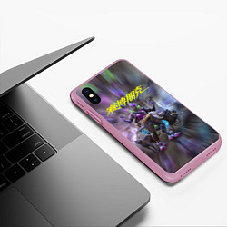 Чехол iPhone XS Max матовый CYBERPUNK КИБЕРПАНК Z, цвет: 3D-розовый — фото 2