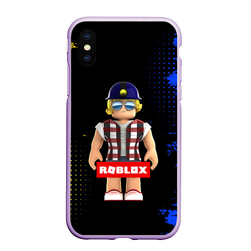 Чехол iPhone XS Max матовый ROBLOX РОБЛОКС Z / 3D-Сиреневый – фото 1