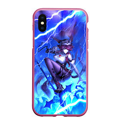 Чехол iPhone XS Max матовый Rosaria Genshin Impact Z, цвет: 3D-малиновый