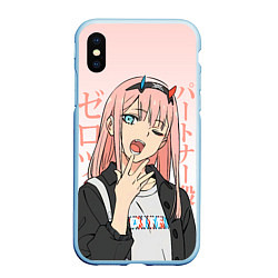 Чехол iPhone XS Max матовый Zero Two Darling in the Franxx, цвет: 3D-голубой