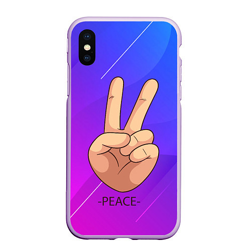 Чехол iPhone XS Max матовый ВСЕМ МИР PEACE Z / 3D-Сиреневый – фото 1