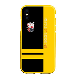 Чехол iPhone XS Max матовый Покер Старс, цвет: 3D-желтый