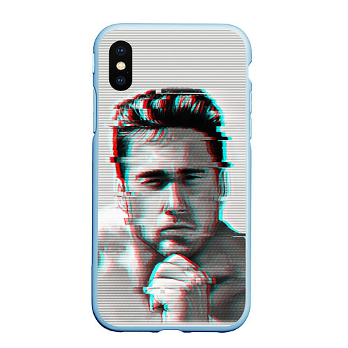 Чехол iPhone XS Max матовый Billie Herrington Gachimuchi / 3D-Голубой – фото 1