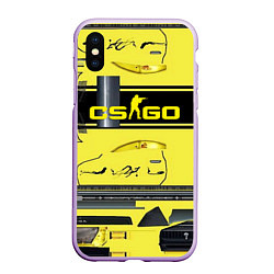 Чехол iPhone XS Max матовый CS GO YELLOW SKIN, цвет: 3D-сиреневый