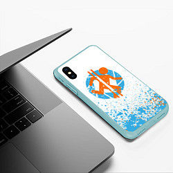 Чехол iPhone XS Max матовый PORTAL 2, цвет: 3D-мятный — фото 2