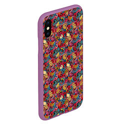 Чехол iPhone XS Max матовый День Рождения, цвет: 3D-фиолетовый — фото 2