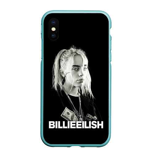 Чехол iPhone XS Max матовый BILLIE EILISH / 3D-Мятный – фото 1