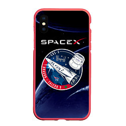 Чехол iPhone XS Max матовый Space X, цвет: 3D-красный