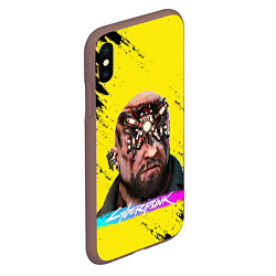 Чехол iPhone XS Max матовый CD Projekt CYBERPUNK 2077, цвет: 3D-коричневый — фото 2