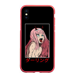 Чехол iPhone XS Max матовый Зеро ту ahegao франкс, цвет: 3D-красный