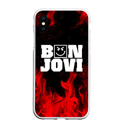 Чехол iPhone XS Max матовый BON JOVI HAVE A NICE DAY FIRE ОГОНЬ