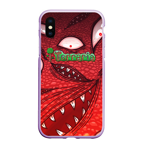 Чехол iPhone XS Max матовый Terraria Wall of Flesh / 3D-Сиреневый – фото 1