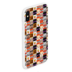 Чехол iPhone XS Max матовый MINECRAFT КУБИКИ ПЕРСОНАЖИ, цвет: 3D-белый — фото 2